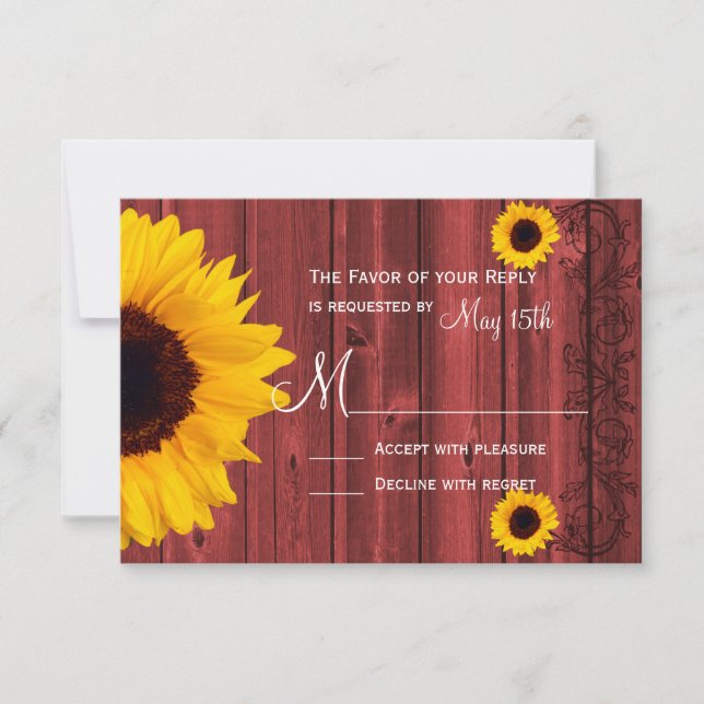 Cartas RSVP de la Boda Rústica de la Madera del Ba (Anverso)