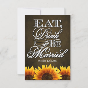 Cartas RSVP de la boda rústica del girasol en el p