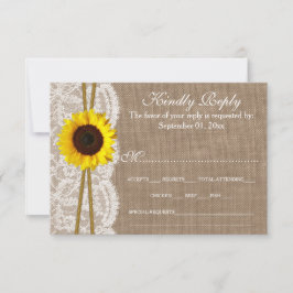 Cartas RSVP de la colección de Bodas de girasol ru