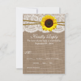 Cartas RSVP de la colección de Bodas de girasol ru