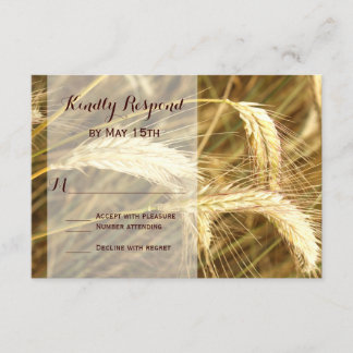 Cartas RSVP de la granja de campo de trigo rústico