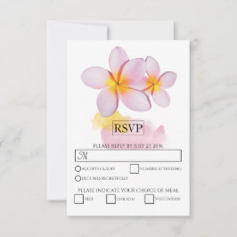 Cartas RSVP de la Plumeria Tropical Frangipani Wed
