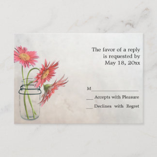 Cartas RSVP de Mason Jar Daisies