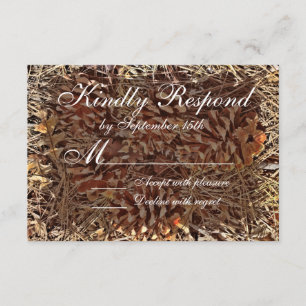 Cartas RSVP de matrimonio de camuflaje rústico de 