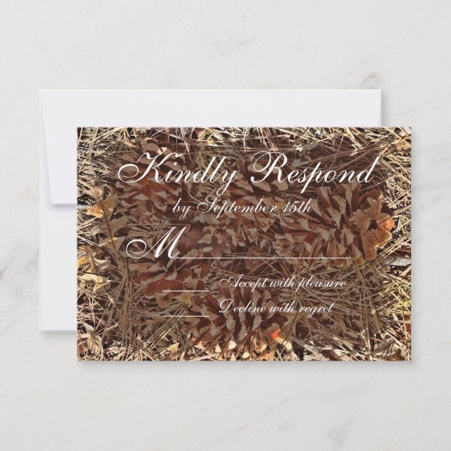 Cartas RSVP de matrimonio de camuflaje rústico de  (Anverso)