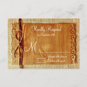 Cartas RSVP de matrimonio de doble boda en burlap,