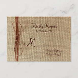 Cartas RSVP de matrimonio de doble boda en burlap,