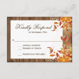 Cartas RSVP de otoño de la boda de la floral de la
