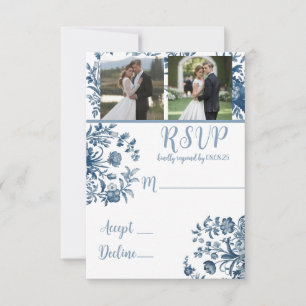 Cartas RSVP de tela francesa vintage
