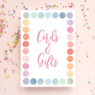 Cartas y regalos de cumpleaños de arte arcoiris