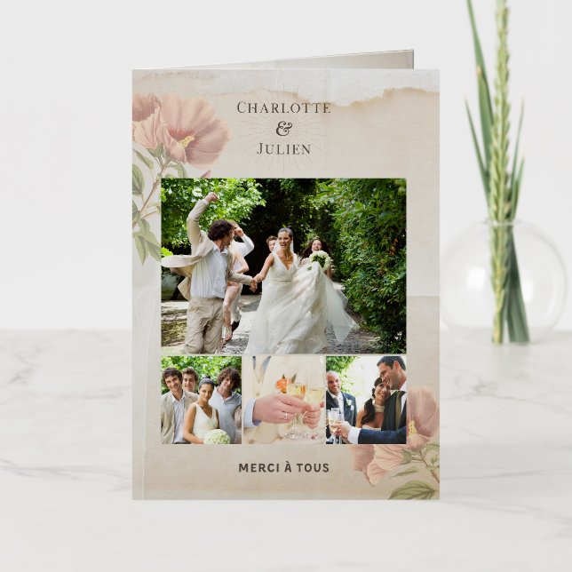 Carte De Remerciements Mariage photo  (Anverso)