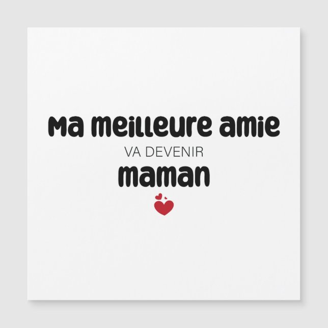 Carte "Mamáes meilleure amie va devenir maman" (Anverso)