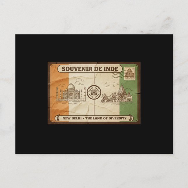 carte postal inde (Anverso)