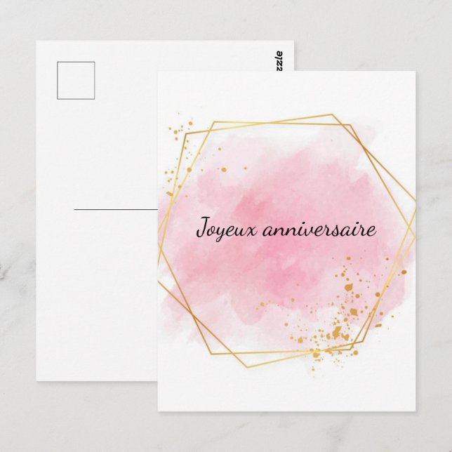 Carte postal Joyeux anniversaire (Anverso / Reverso)