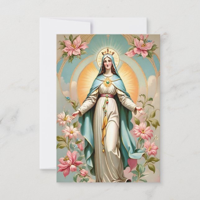 Carte Sainte Vierge Marie, carte catholique (Anverso)