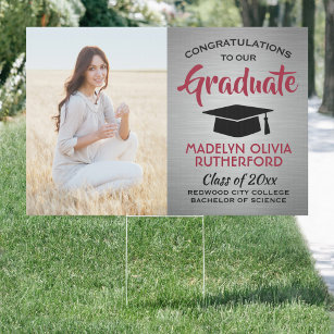 Cartel 2 imágenes de felicitaciones: Yard de graduación g