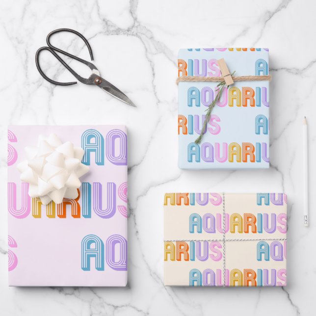 Cartel Aquarius zodiac Hoja de papel de ajuste de  (Anverso)