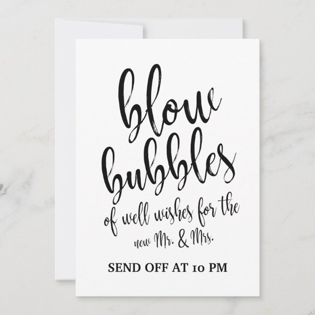Cartel Asequible de Burbujas de Despedida de Boda (Anverso)