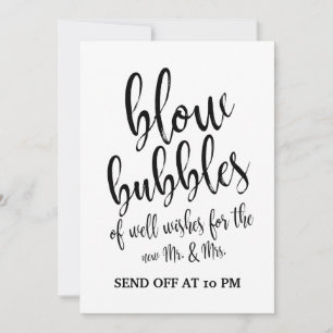 Cartel Asequible de Burbujas de Despedida de Boda