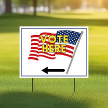 Bandera Americana Con Inscripción - Votar Aquí