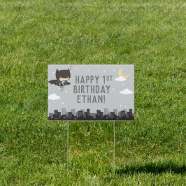 Cartel Batman Super Hero Primer Rótulo de cumpleaños