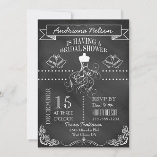 Cartel blanco - Invitación a la ducha de novia