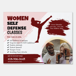 Cartel Clases de autodefensa de mujeres Rótulo de yard