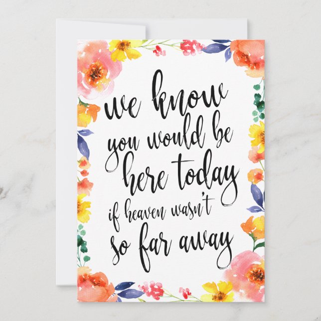 Cartel conmemorativo asequible para el boda floral (Anverso)