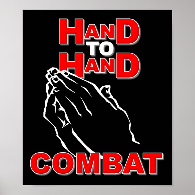 Cartel Cristiano de Señal de Oración de Combate Ma (Frente)