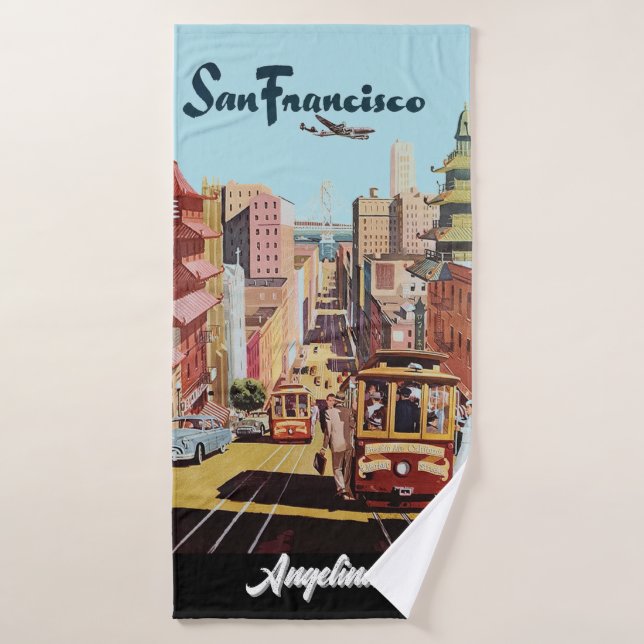 Cartel cromolitográfico de TWA San Francisco (Toalla de baño)