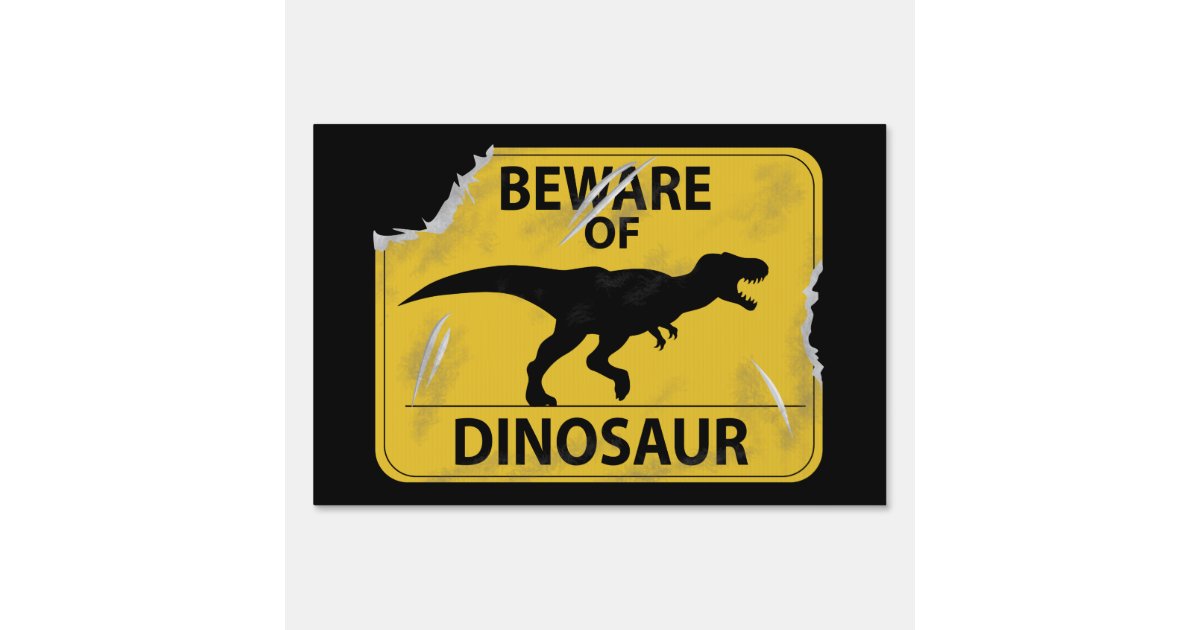 Cartel Cuidado con los dinosaurios (dañados) 