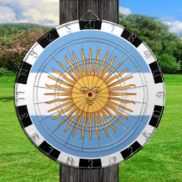 Cartel de Argentina y tablero de juego con bandera