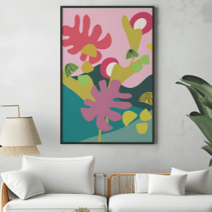 Cartel de arte de paisaje moderno abstracto con ár
