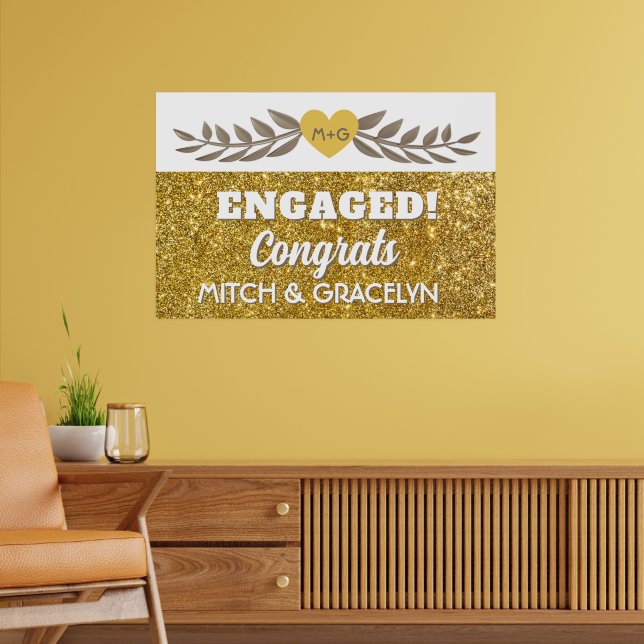 Cartel de arte de pared de compromiso Glitzy (Salón 2)