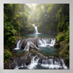 Cartel de Arte de Pared de la Cascada de Gembleng