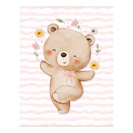 Cartel de arte de pared de oso de peluche Póster d