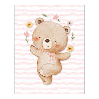 Cartel de arte de pared de oso de peluche Póster d
