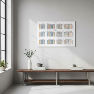 Cartel de Arte de Pared de Plano de Edificio Urban