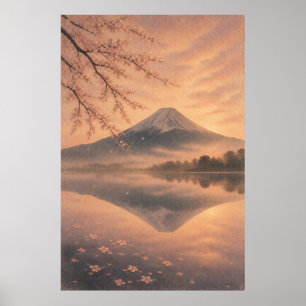 Cartel de Arte de Pared Japandi Reflexión del Mont