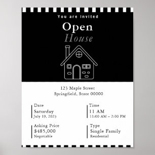 Cartel de Arte de Pared Minimalista en Negro y Bla