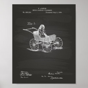 Cartel de arte de patentes de 1889 para el transpo