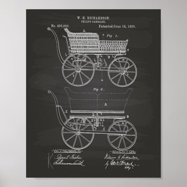 Cartel de arte de patentes de 1889 para el transpo (Frente)