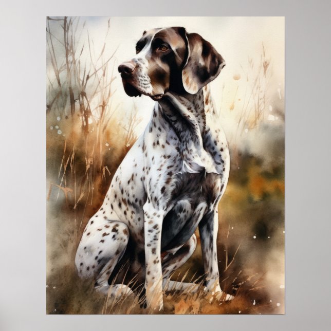 Cartel de Arte de Perro Pointer Adorable (Frente)