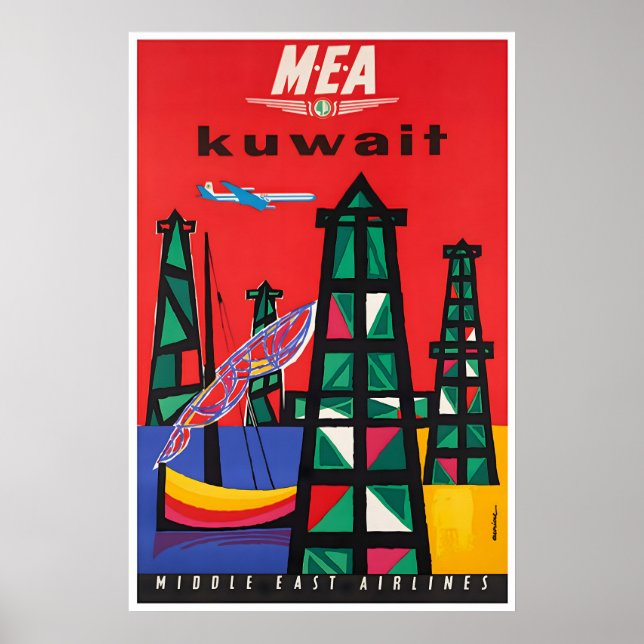Cartel de arte de viaje a Kuwait, Póster de Orient (Frente)