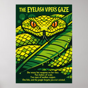 Cartel de arte de vida silvestre de la vípera de p