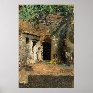 Cartel de arte fino de Cuevas de Roma, Mariano For