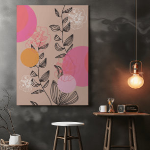 Cartel de arte floral artístico moderno y trendy p