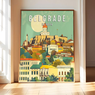 Cartel de Arte Impreso de Belgrado Serbia, Ciudad 
