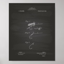 Cartel de arte patentado Fish Bait 1914