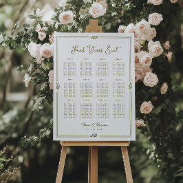 Cartel de Asientos de Boda Verde Oliva